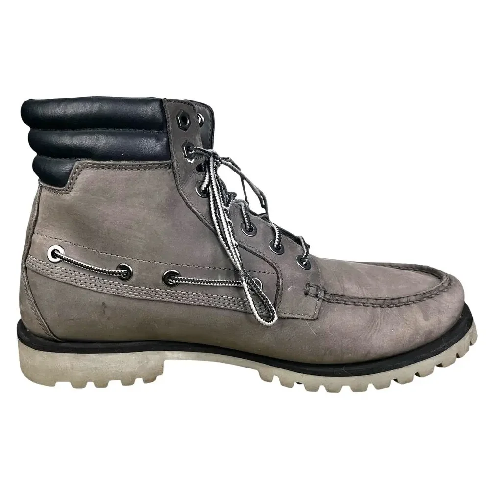 Timberland Men’s Oakwell Grey Nubuck Leather Moc Toe Chukka Boots Size US 11